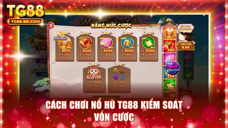Cách chơi nổ hũ TG88 kiểm soát vốn cược