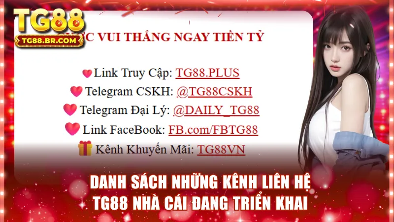 Danh sách những kênh liên hệ TG88 nhà cái đang triển khai