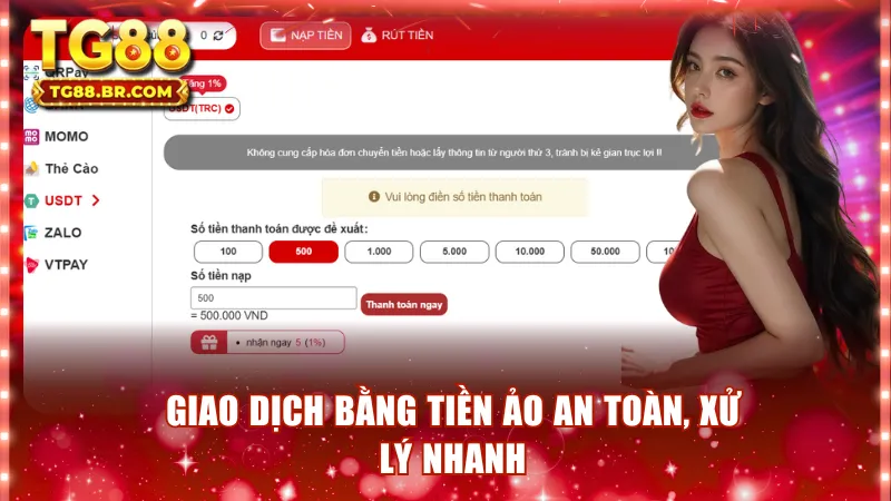 Giao dịch bằng tiền ảo an toàn, xử lý nhanh